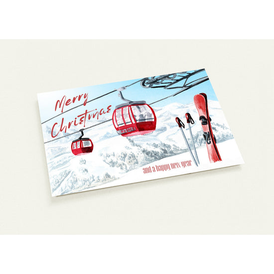 Süße Postkarten Alpine Ski im 10er Pack