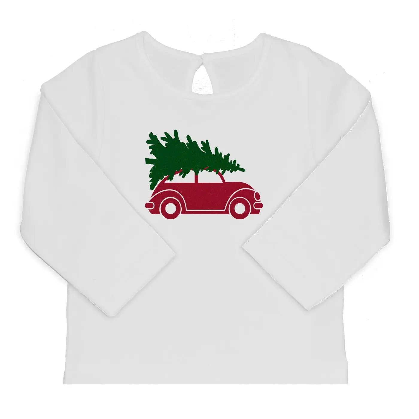 Weihnachts Baby T-Shirt Auto mit Tannenbaum – Kaufhaus des Südens