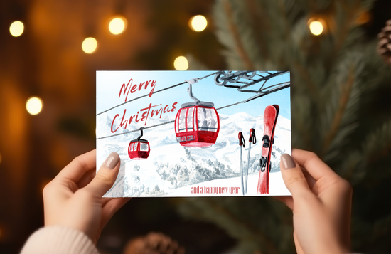 Laden Sie das Bild in den Galerie-Viewer, Süße Postkarten Alpine Ski im 10er Pack
