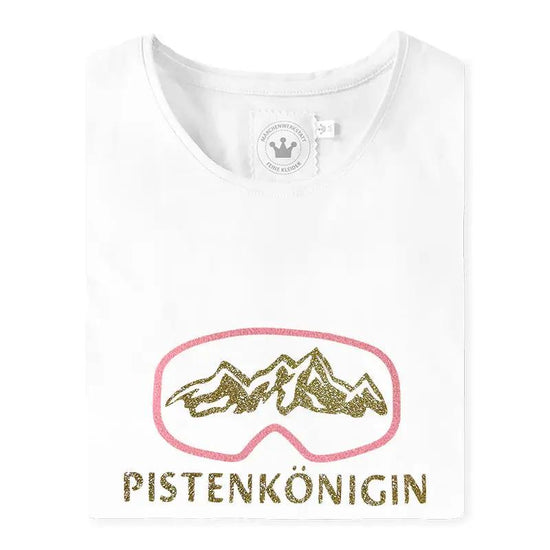 Winter Mädchen T-Shirt Skibrille "Pistenkönigin"