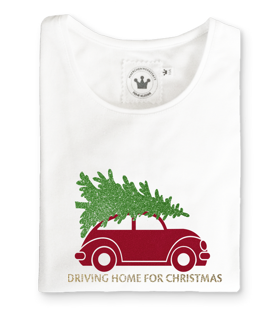 Mädchen T-Shirt Christmas Auto